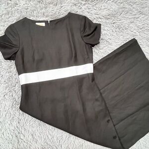 Talbots Black and White Linen Short Sleeved Maxi Dress, Size 4